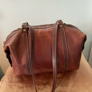 Cognac brown camel vintage Brahman shoulder bag